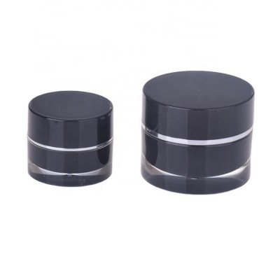 10g Black Plastic UV Gel Jar Cosmetic Use Pot Double Walled Acrylic Jar