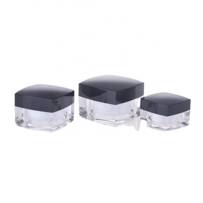 30ml 50ml eco-friendly square jars acrylic nail jar cream jar black